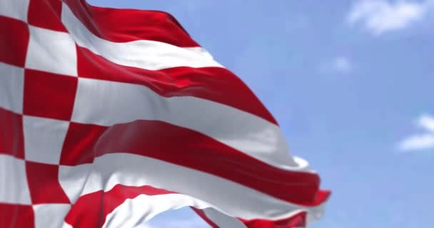 Zökkenőmentes Hurok Lassított Felvételen Brémai Civil Zászló Integet Szélben Egy — Stock videók