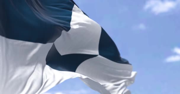 남극의 깃발이나 바람에 나부끼는 바다없는 고리가 천천히 기구의 회원국들 공식적으로 — 비디오