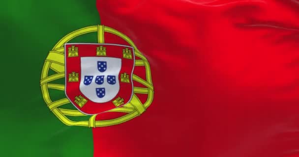 Detail Bendera Nasional Portugal Melambaikan Tangan Dalam Angin Demokrasi Dan — Stok Video