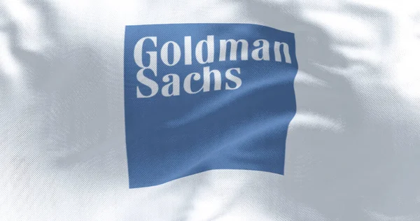 New York Usa June 2022 Flag Goldman Sachs Logo Waving — Stock Photo, Image