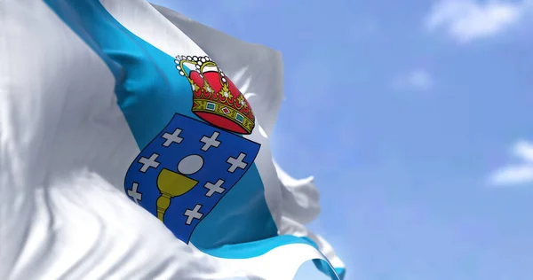 Extremadura Bayrağı Açık Bir Günde Rüzgarda Dalgalanıyor Extremadura Spanya Nın — Stok fotoğraf