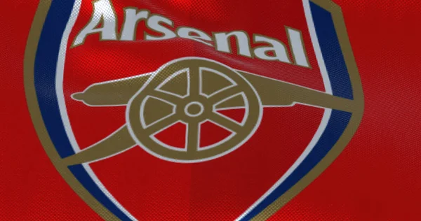 London Egyesült Királyság 2022 Május Arsenal Football Club Zászlója Integet — Stock Fotó