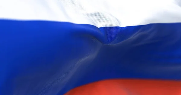 Close View Russian National Flag Waving Wind Russia Transcontinental Country — Stock fotografie