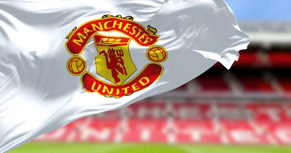 Manchester May 2022 Flag Manchester United Waving Old Trafford Stadium — Stock fotografie