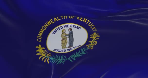 State Flag Kentucky Waving Wind Kentucky State Southeastern Region United — ストック動画