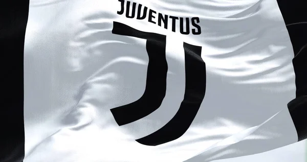 Turin Italy July 2022 Flag Juventus Football Club Waving Juventus — 图库照片