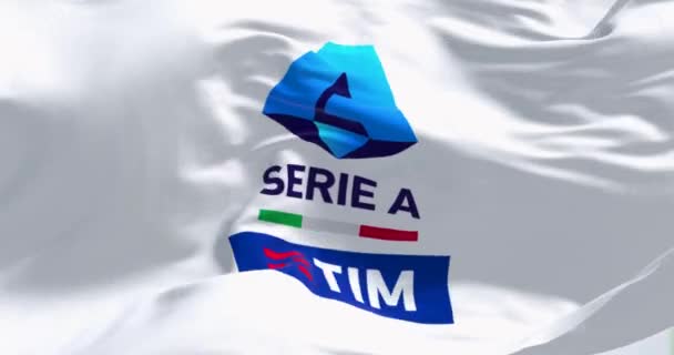 Rome Ita July 2022 Close Serie Tim Flag Waving Serie — ストック動画