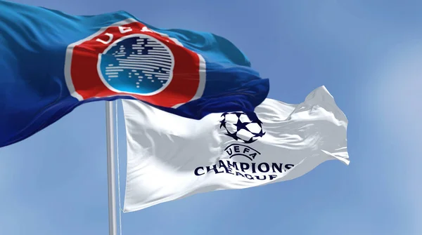 Istanbul Tur July 2022 Flags Uefa Uefa Champions League Waving — Φωτογραφία Αρχείου