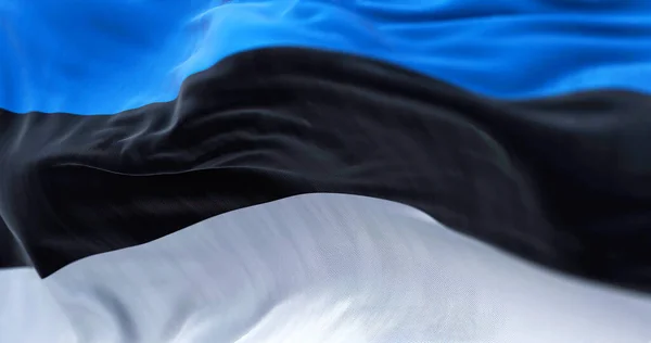 Close View Estonian National Flag Waving Wind Estonia Country Northern — Stock Photo, Image