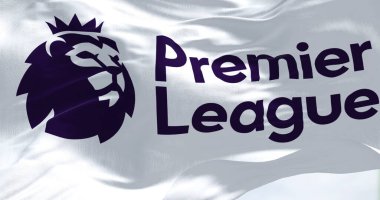 Londra, ENG, Temmuz 2022: Premier Lig bayrağının rüzgarda dalgalanması. Premier League, İngiliz futbol ligi sisteminin en üst seviyesidir. İllüstrasyon Editörü