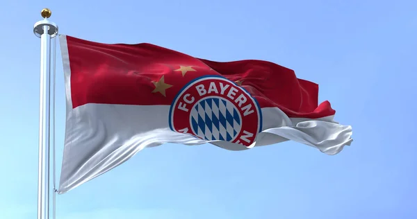 Munich Ger May 2022 Bayern Munich Flag Waving Wind Clear — Stockfoto