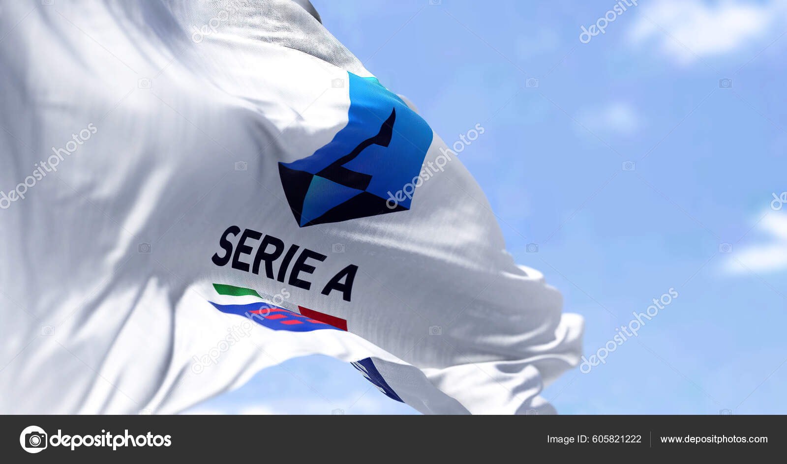 Rome Ita July 2022 Close Serie Tim Flag Waving Wind — Stock