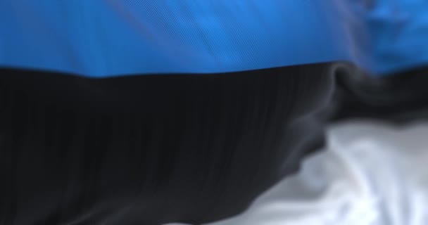 Close View Estonian National Flag Waving Wind Estonia Country Northern — Vídeo de stock