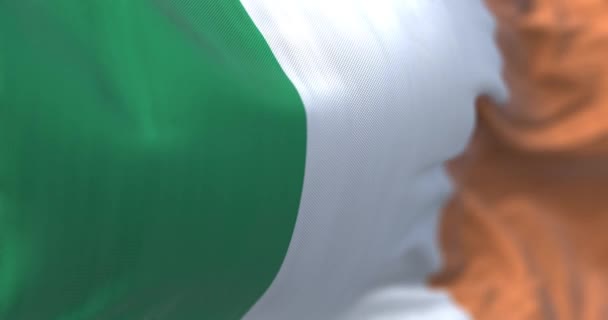 Close View Irish National Flag Waving Wind Ireland Island North — Stock video