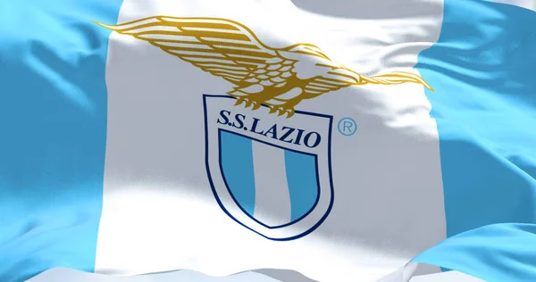 Rome Italy July 2022 Close Flag Lazio Waving Lazio Professional — стокове фото