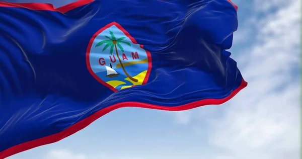 Vlag Van Guam Wapperend Wind Een Heldere Dag Guam Een — Stockfoto