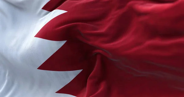 Rüzgarda Dalgalanan Bahreyn Ulusal Bayrağının Yakından Görüntüsü Bahreyn Krallığı Batı — Stok fotoğraf