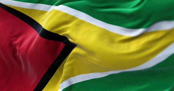 Van Dichtbij Gezien Wappert Vlag Van Guyana Wind Coöperatieve Republiek — Stockfoto