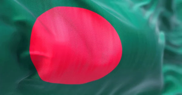 Крупный План Национального Флага Бангладеш Размахивающего Ветром Народная Республика Бангладеш — стоковое фото