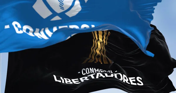 Buenos Aires Arg Septiembre 2022 Banderas Con Logotipo Conmebol Libertadores — Foto de Stock