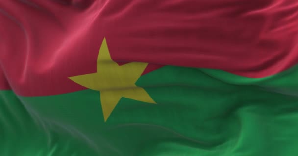 Widok Bliska Flagę Narodową Burkina Faso Machającą Wietrze Burkina Faso — Wideo stockowe
