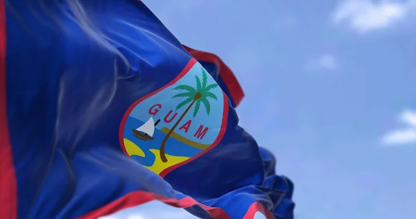 Vlag Van Guam Wapperend Wind Een Heldere Dag Guam Een — Stockfoto