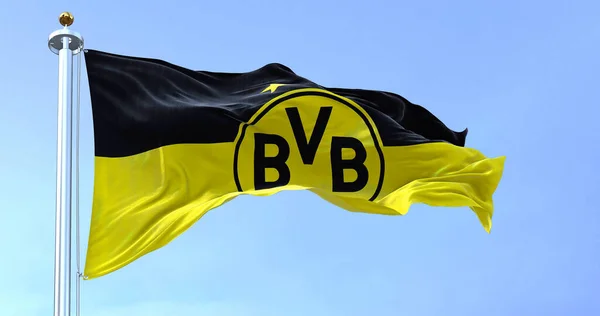 ドルトムント Ger 2022年9月 ボルシアの旗ドルトムントが風に揺れる ボルシア ドルトムント Borsia Dortmund ドイツのプロスポーツクラブ — ストック写真