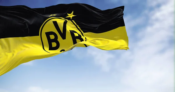 Dortmund Ger September 2022 Vlag Van Borussia Dortmund Wapperend Wind — Stockfoto