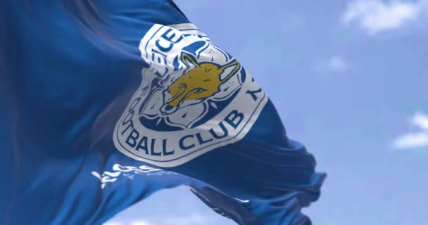 Leicester Ngiltere Ekim 2022 Leicester City Futbol Kulübü Bayrağının Yakın — Stok video