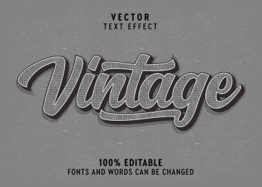 Metin efekti düzenlenebilir değişiklik, vektör illüstrasyonu, tipografi, tişört tasarımı, poster ve etiket, klasik retro yazı tipi