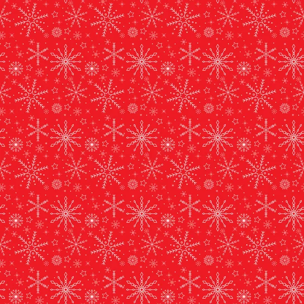 Natal Padrão Sem Costura Vermelho Com Flocos Neve Brancos — Fotografia de Stock