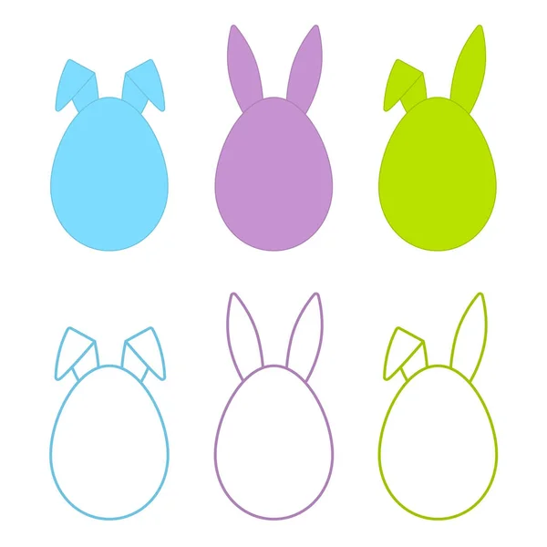 Set Easter Colored Eggs Outline — Stock Photo, Image