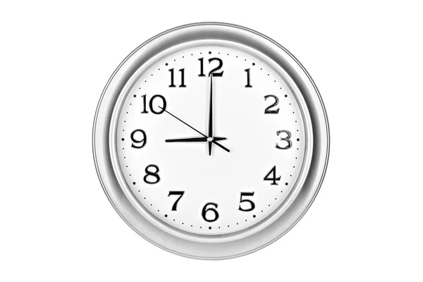 Wall Clock Silver Color Isolated — Stock Photo, Image