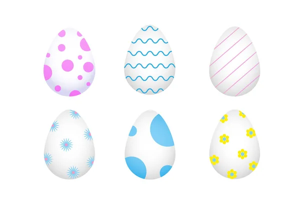 Set Gekleurde Eieren Van Zes Stuks Voor Pasen — Stockfoto