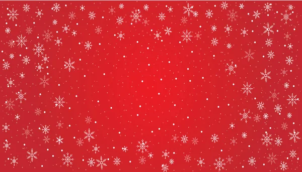 Fondo Rojo Navidad Con Copos Nieve Blancos —  Fotos de Stock