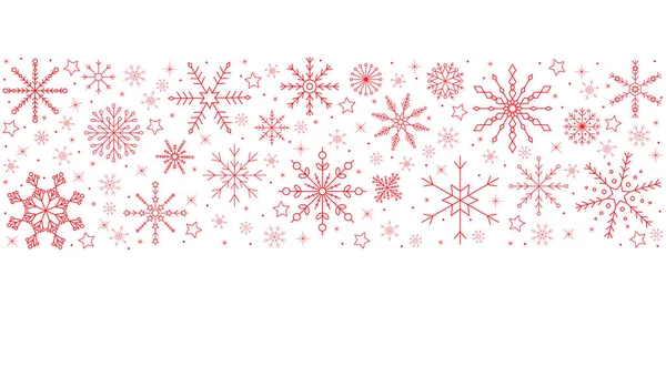 Banner Natal Flocos Neve Diferentes Linhas Vermelhas — Fotografia de Stock