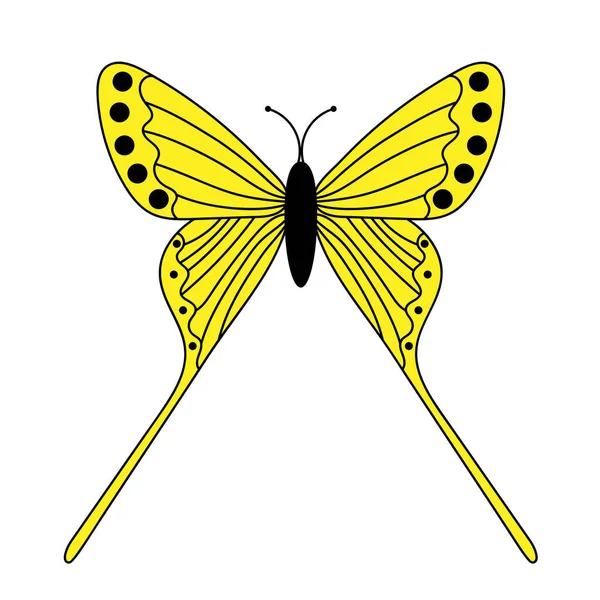 Siyah çizgili sarı kelebek