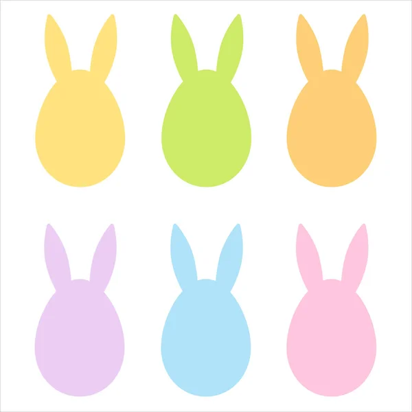 set of easter colored eggs with outline