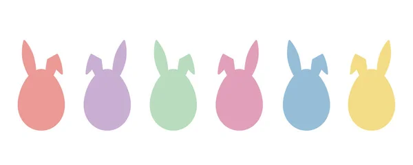 Set Uova Pasqua Colorate Con Orecchie Coniglio — Foto Stock