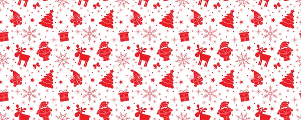 Bianco Modello Senza Cuciture Con Ornamenti Natale Rosso — Foto Stock