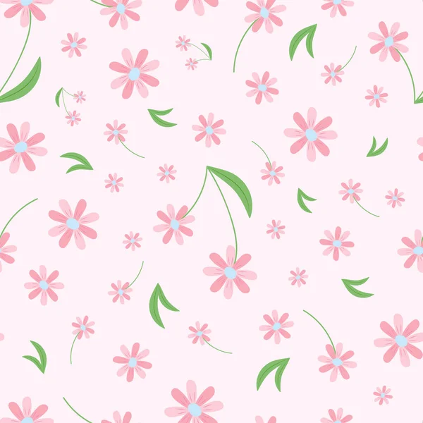 Seamless Pattern Pink Background Pink Flowers — Zdjęcie stockowe