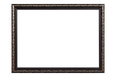 dark brown with golden pattern frame for photo, certificate isolated