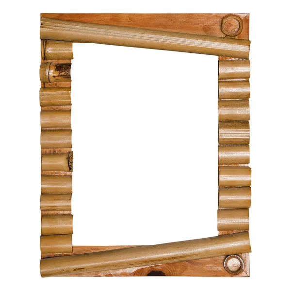 Light Brown Wooden Frame Photo Certificate Isolated — Fotografia de Stock