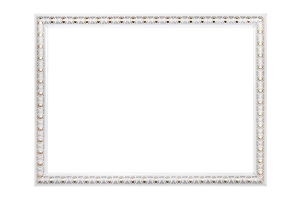 White Frame Golden Pattern Photo Certificate Isolated — 图库照片