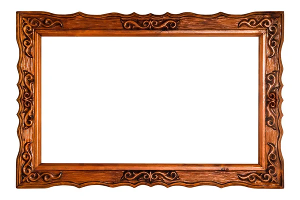 Wooden Carved Photo Frame Isolated — Stock fotografie