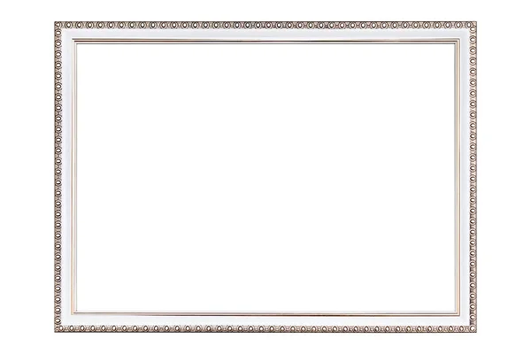 White Gold Pattern Frame Photo Certificate Isolated — Stockfoto