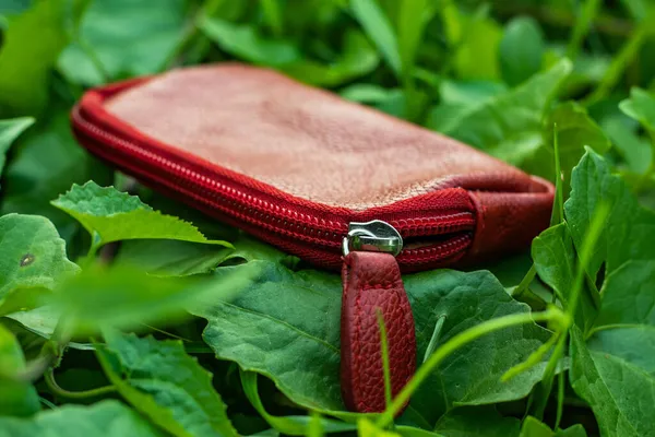 Red Color Leather Key Bag Made Factory Made Very High — Stock Photo, Image