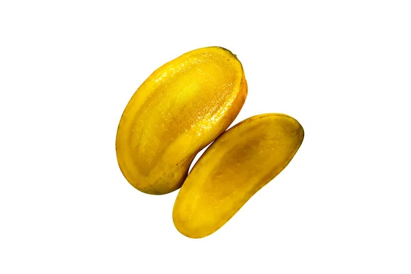未成熟的芒果摸起来很硬 成熟的芒果会变得柔软 只需一点点就可以了 — 图库照片#