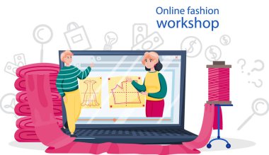 Çevrimiçi moda atölyesi. Terzi, uzak mesafe eğitim platformu. Yaratıcı atölye mesleği