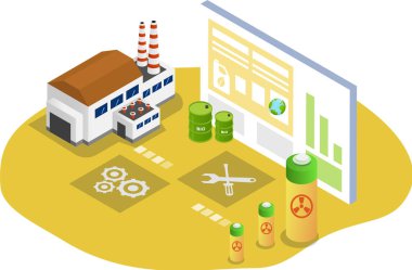 Yeşil teknoloji çizimleri kullanılarak elektrik üretiliyor. Alternatif enerji üretimi